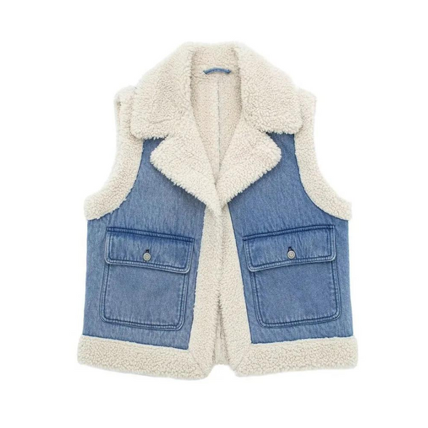 Mossburn Sherpa Lined Denim Vest