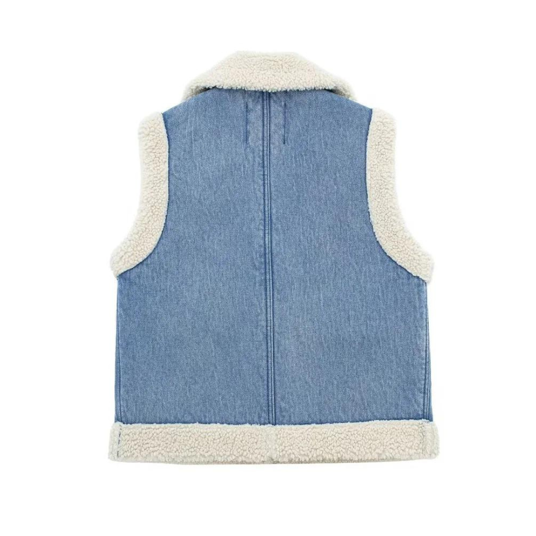 Mossburn Sherpa Lined Denim Vest