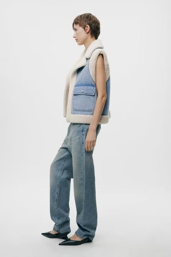 Mossburn Sherpa Lined Denim Vest