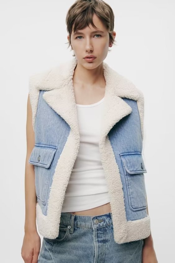 Mossburn Sherpa Lined Denim Vest