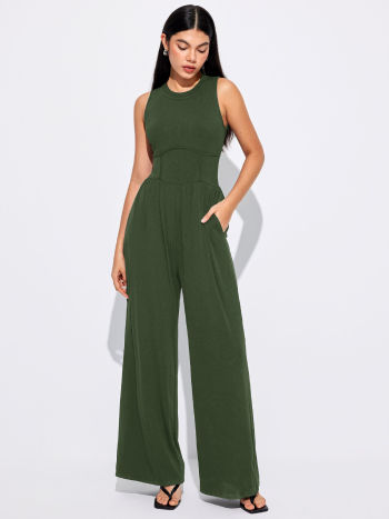 Sleeveless Wide-Leg Jumpsuit