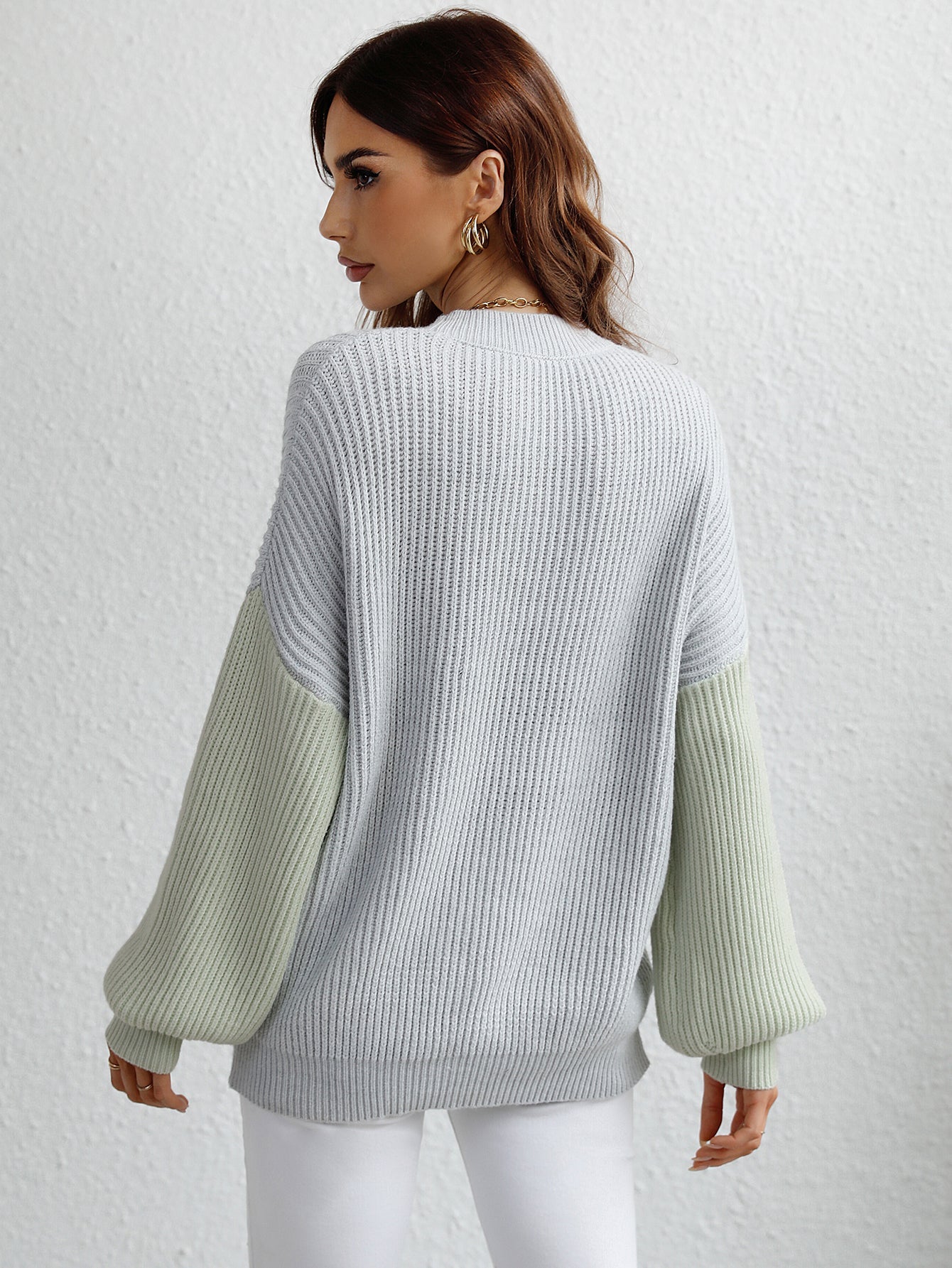 Sage Mist Colourblock Jumper