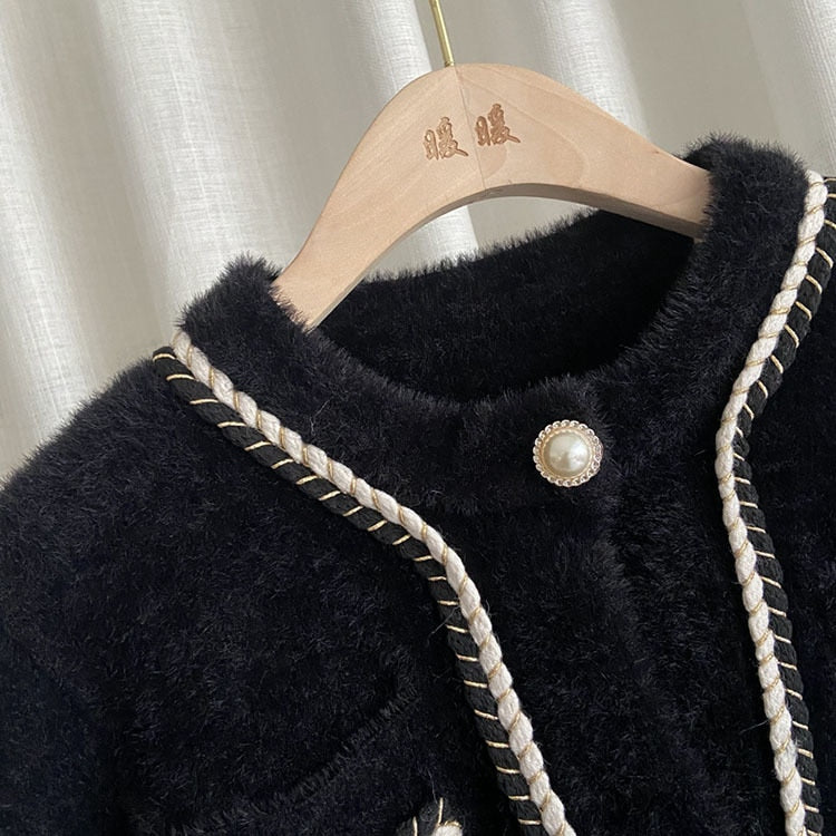 Seraphine Chain Trim Tweed Cardigan