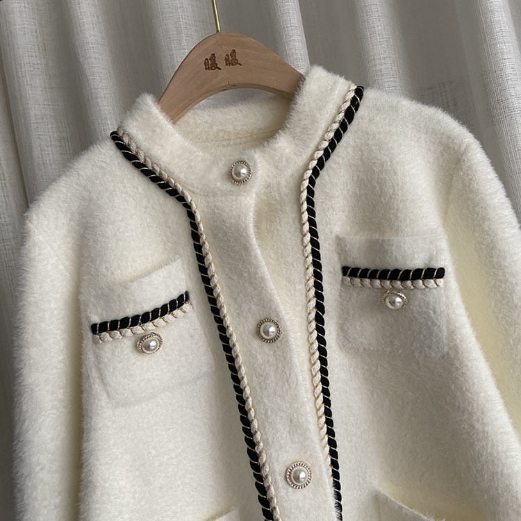 Seraphine Chain Trim Tweed Cardigan