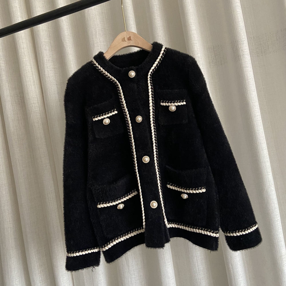 Seraphine Chain Trim Tweed Cardigan