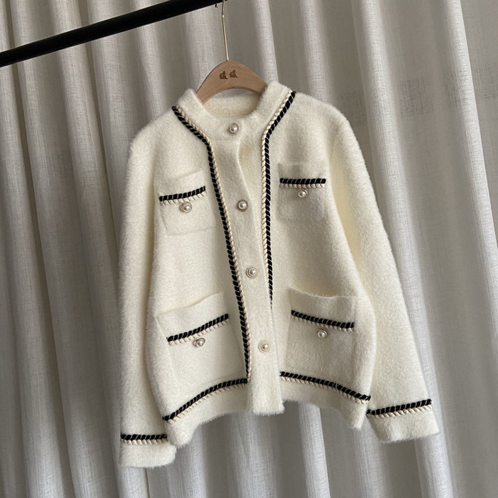 Seraphine Chain Trim Tweed Cardigan