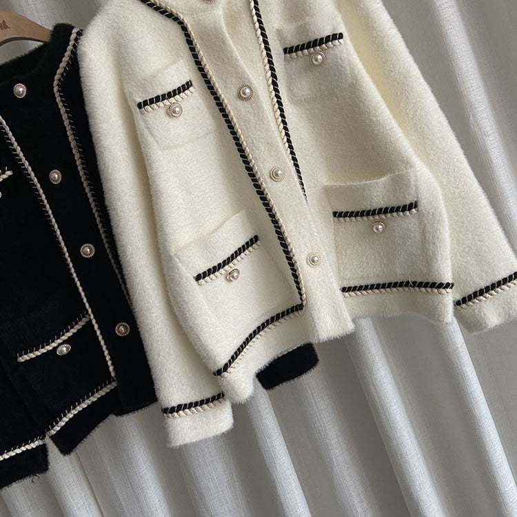Seraphine Chain Trim Tweed Cardigan