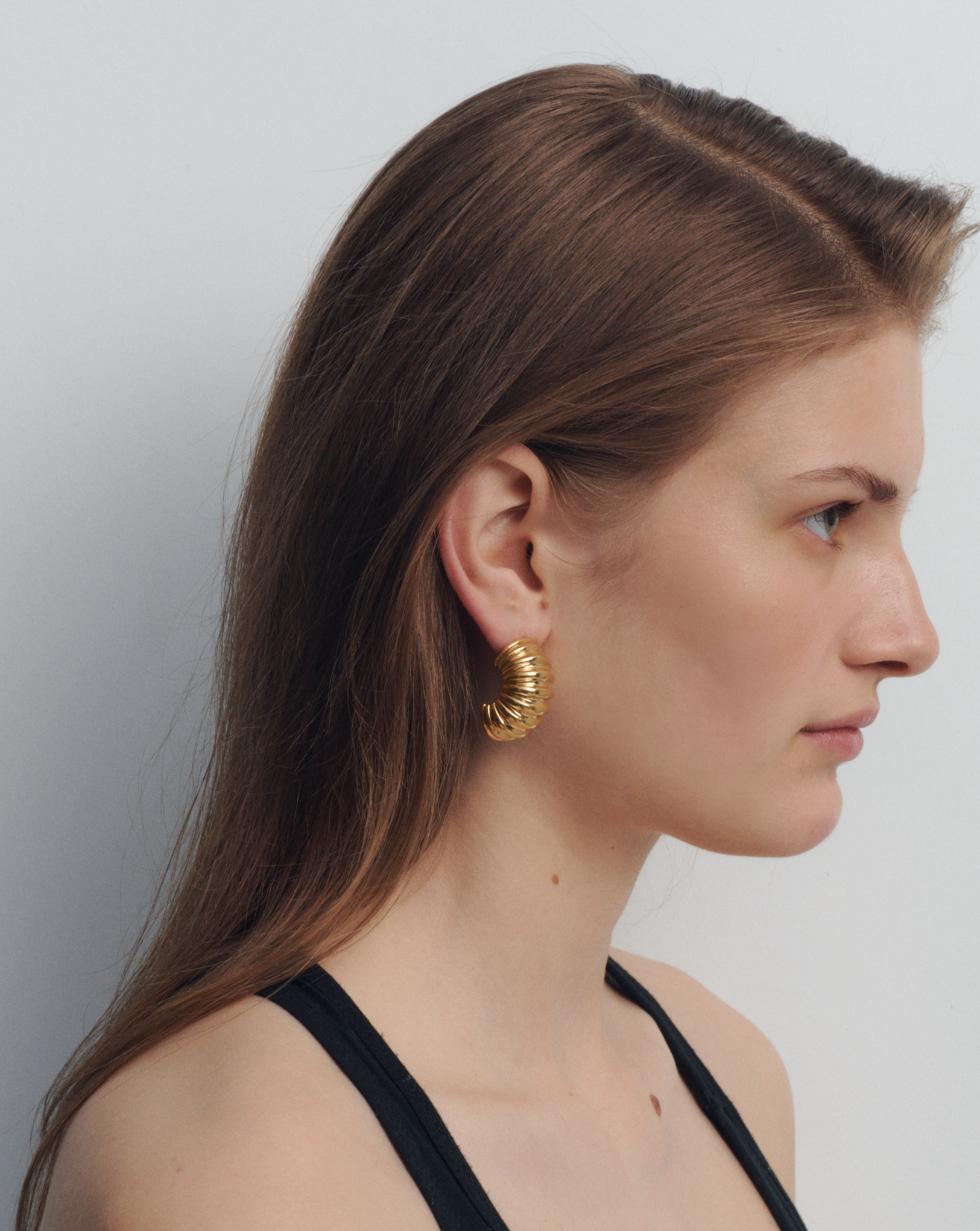 Golden Hollow Hoop Earrings