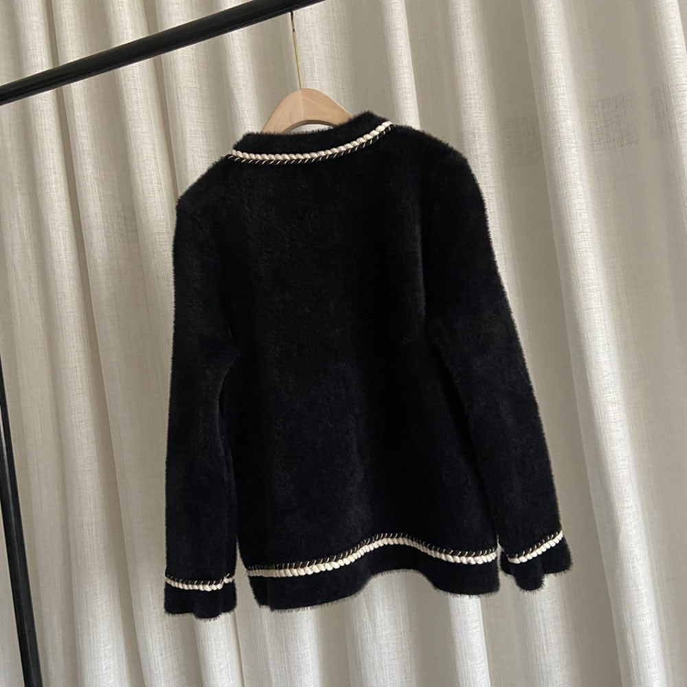 Seraphine Chain Trim Tweed Cardigan