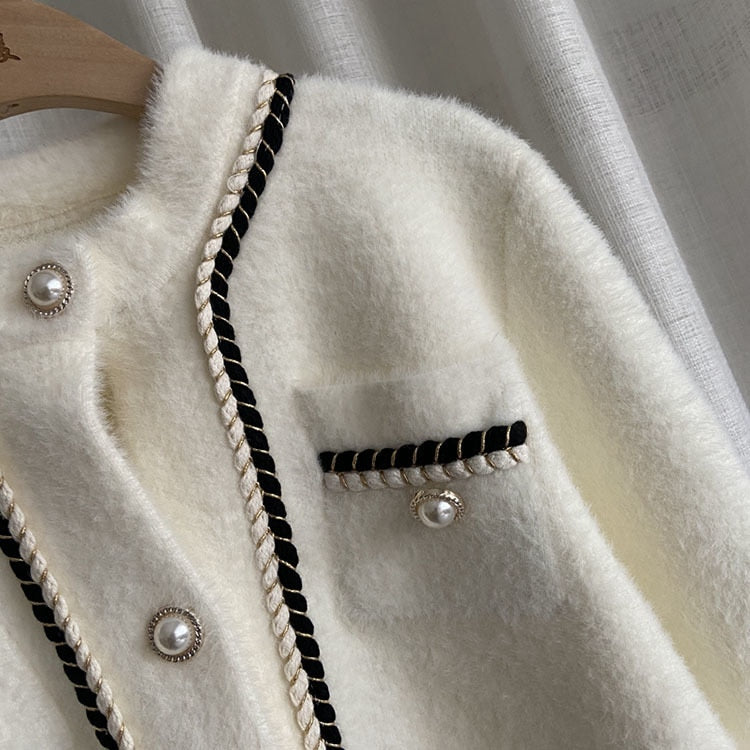 Seraphine Chain Trim Tweed Cardigan