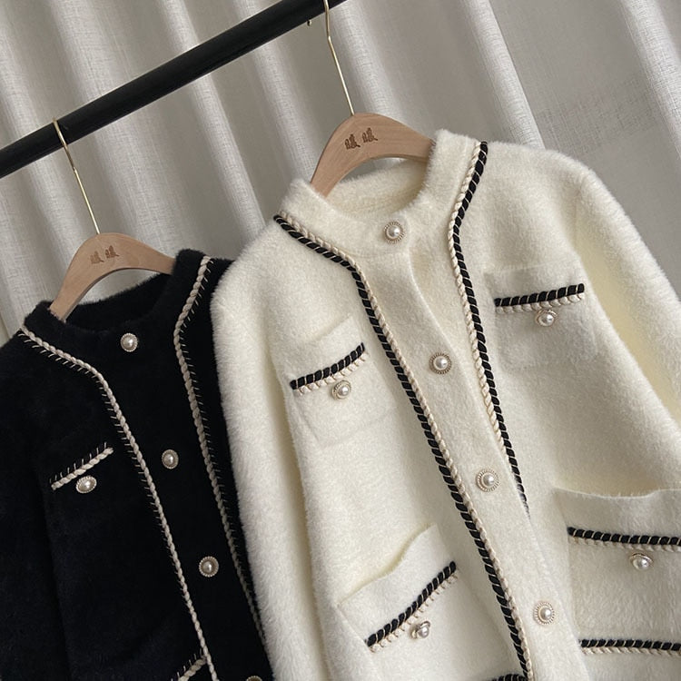Seraphine Chain Trim Tweed Cardigan
