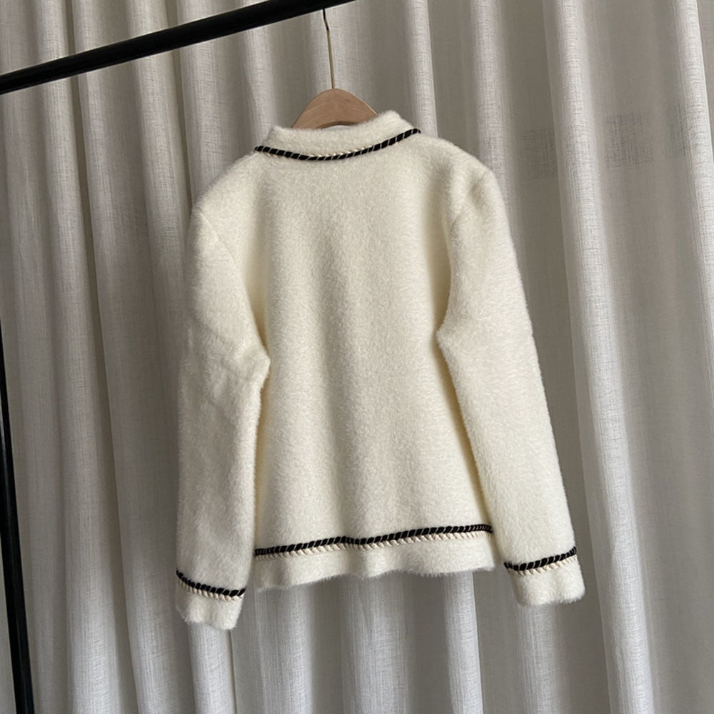 Seraphine Chain Trim Tweed Cardigan