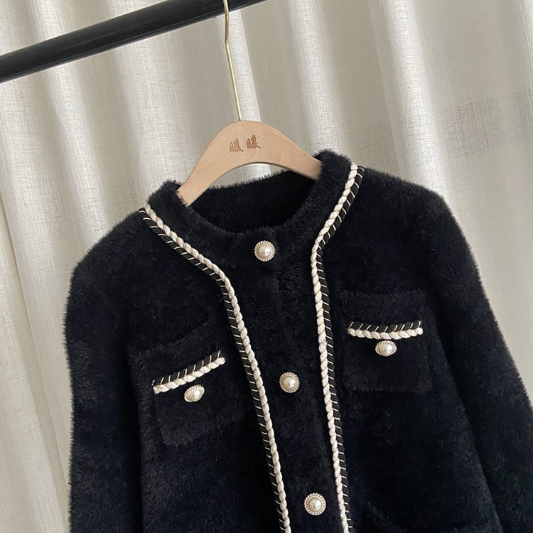 Seraphine Chain Trim Tweed Cardigan