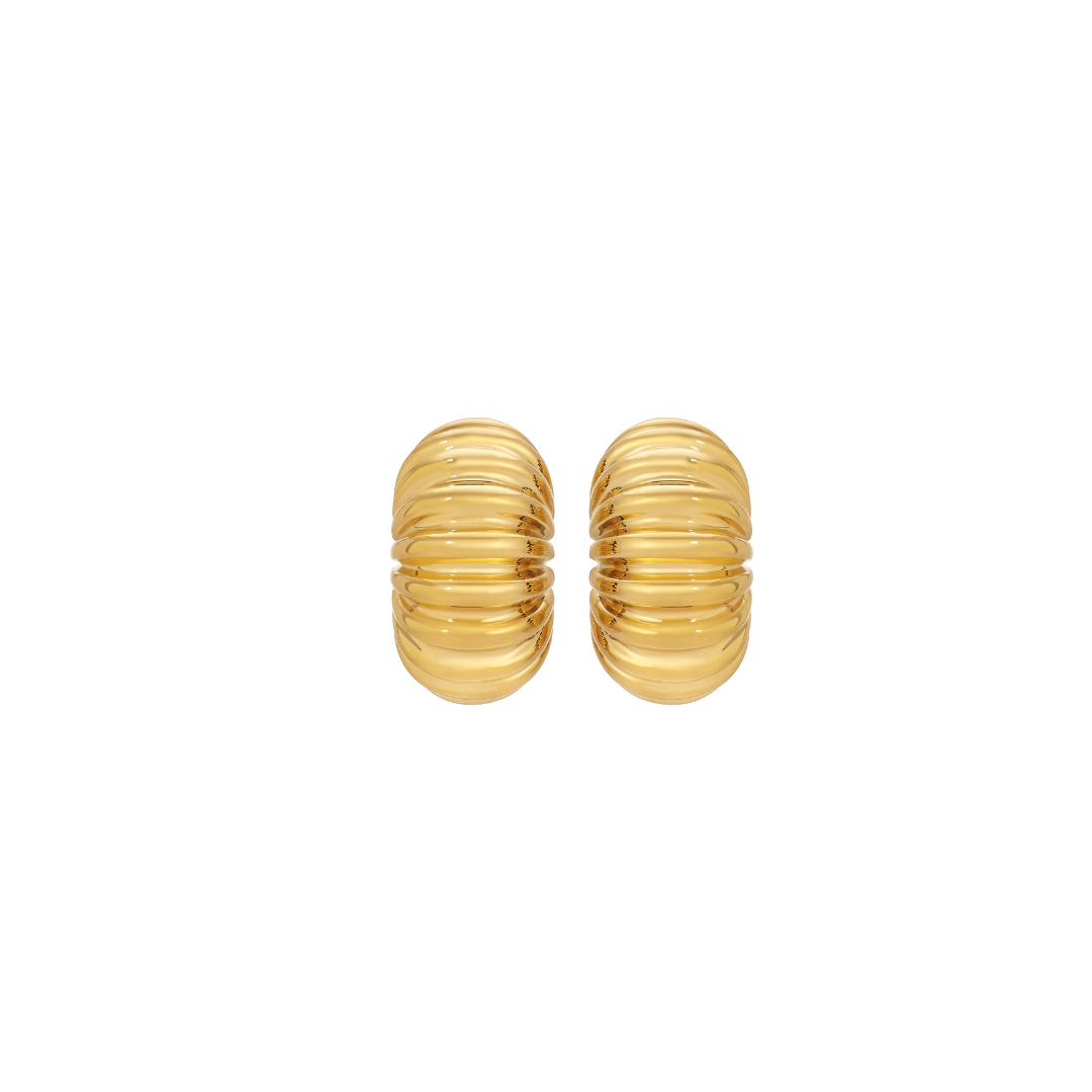 Golden Hollow Hoop Earrings