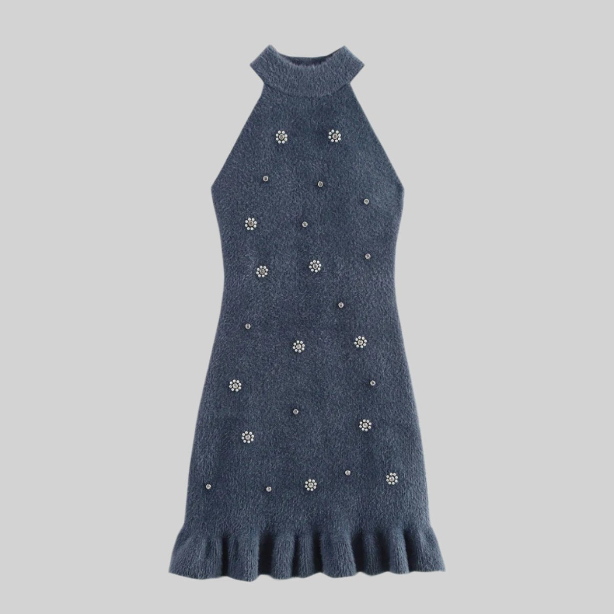 Twilight Bloom Knit Mini Dress