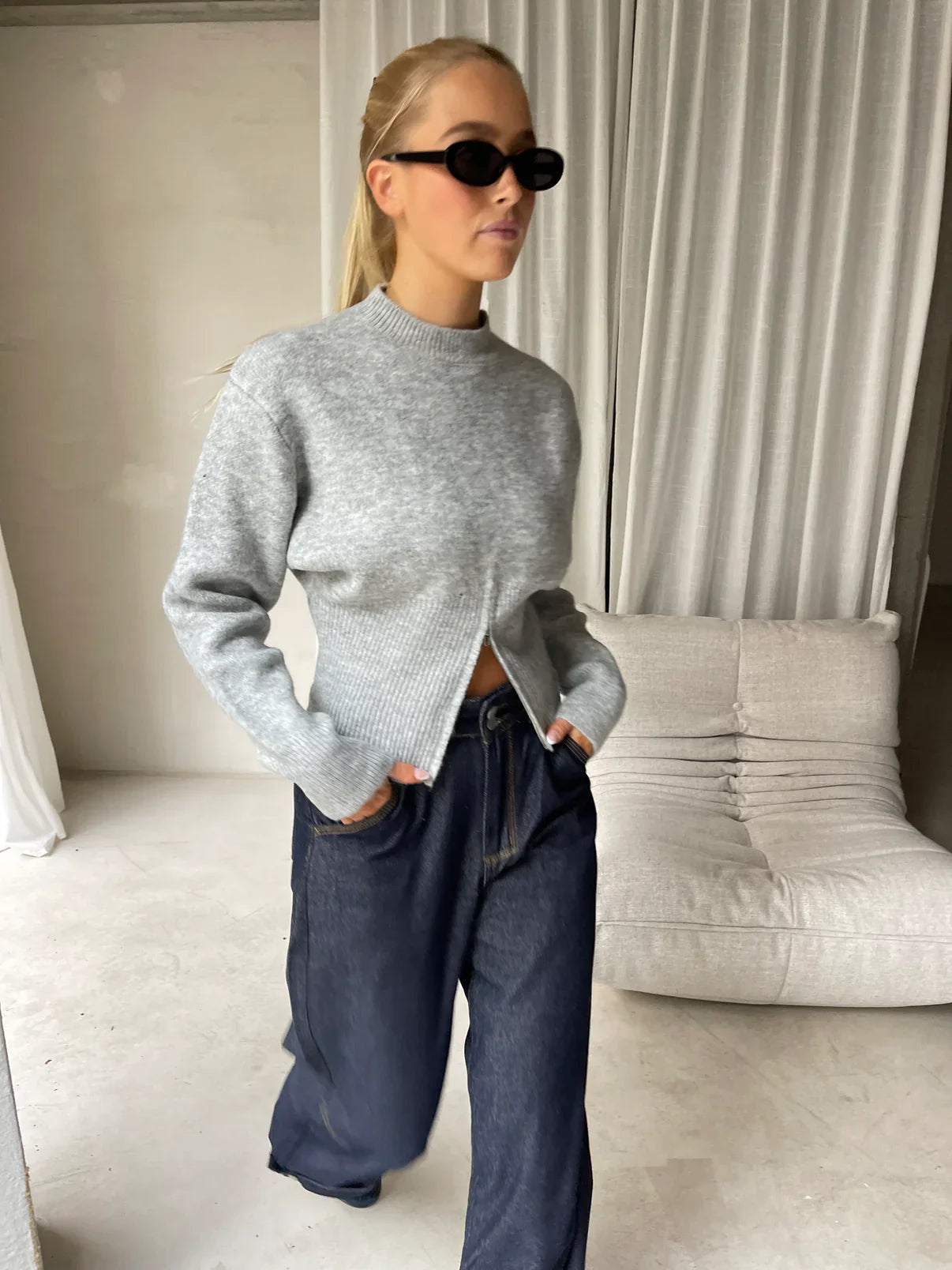 Oslo Split Hem Knit Jumper