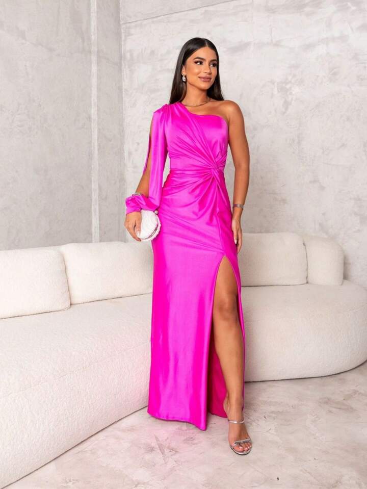 Opulent Glow Satin Maxi Dress