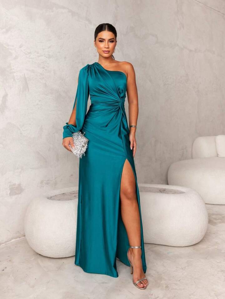 Opulent Glow Satin Maxi Dress