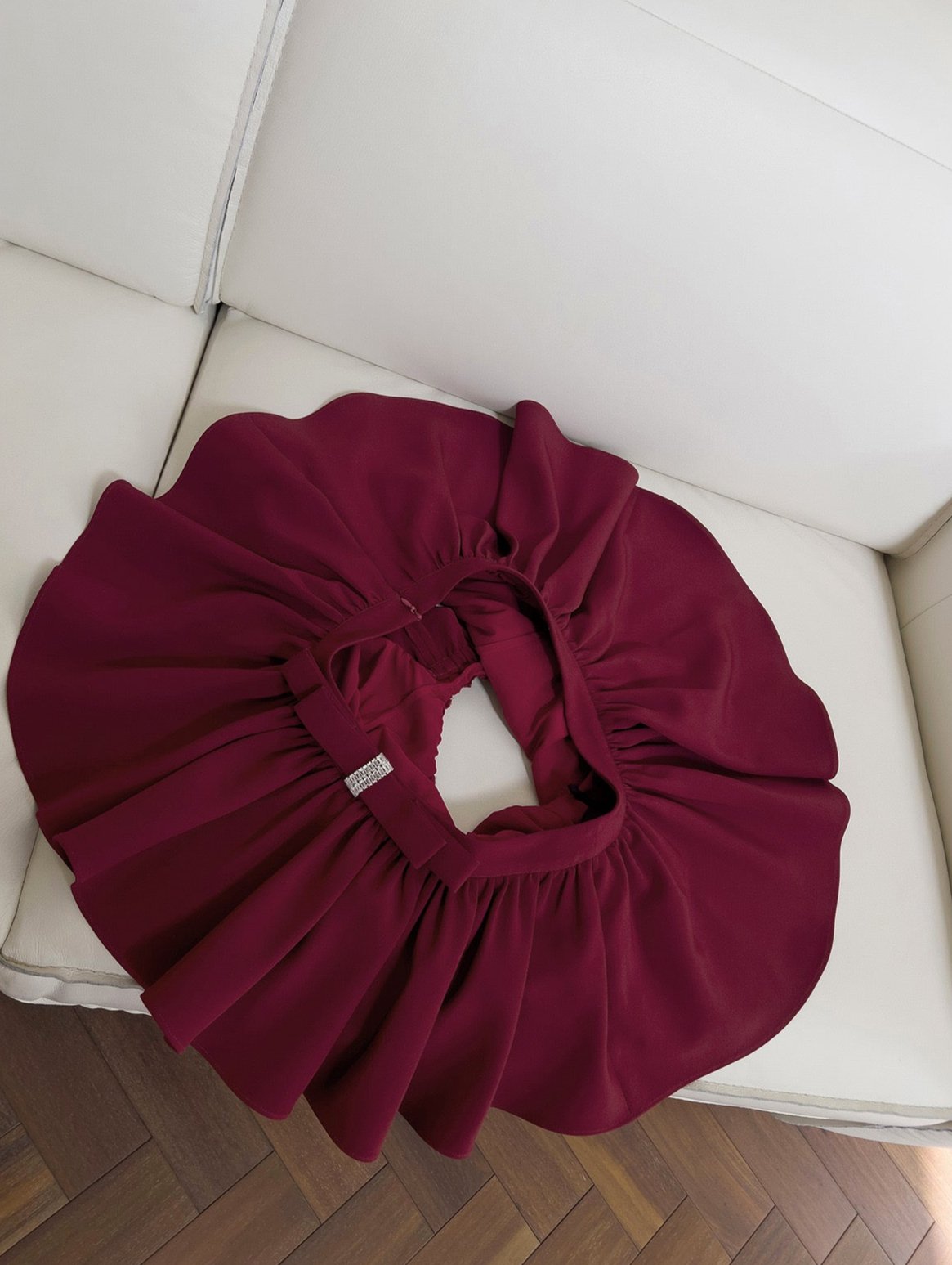 Crimson Hour Draped Mini Dress