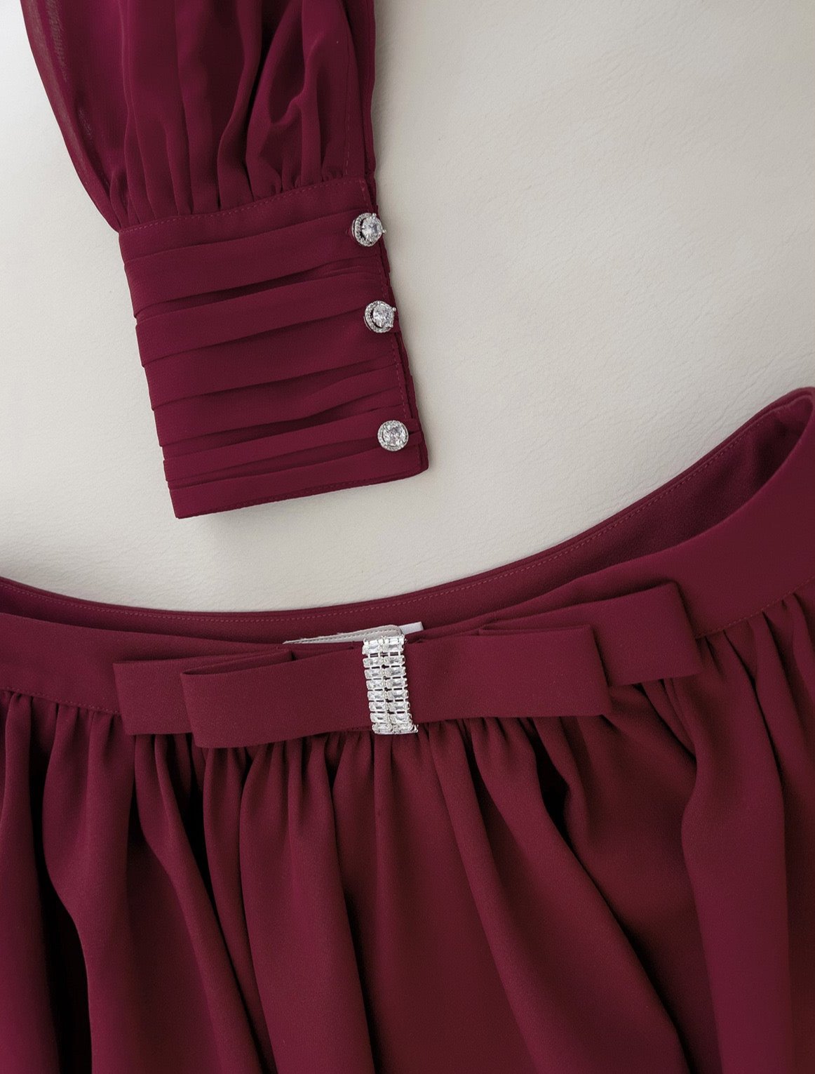 Crimson Hour Draped Mini Dress