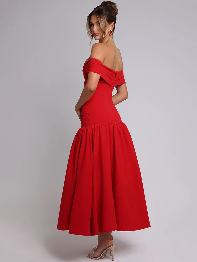 Vera Solstice Off Shoulder Maxi Dress