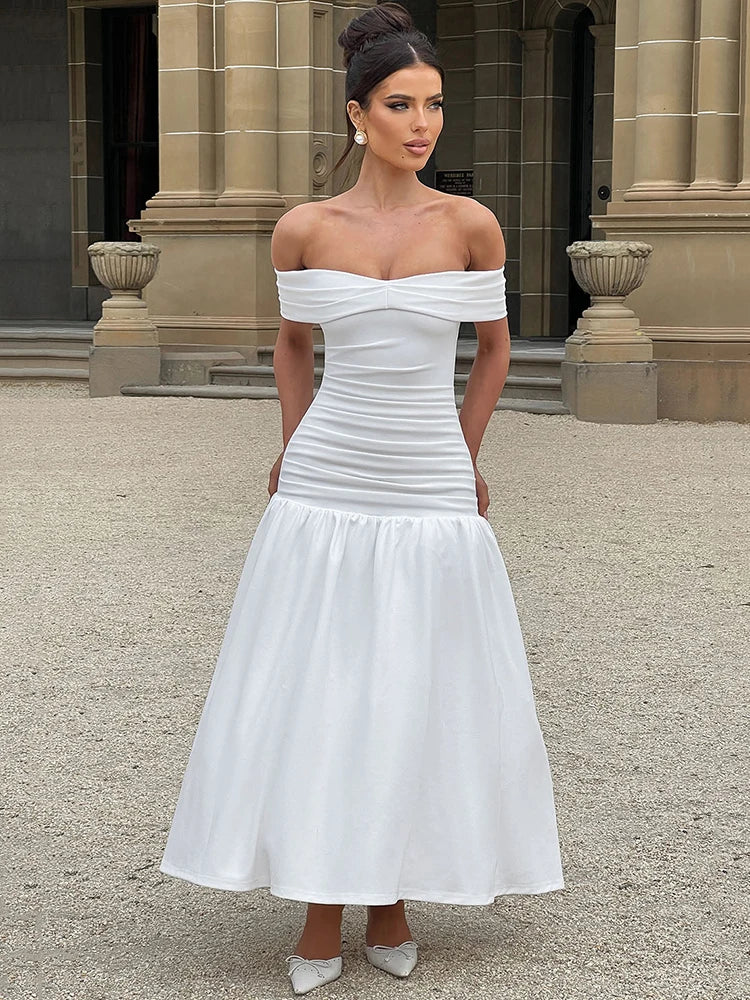 Vera Solstice Off Shoulder Maxi Dress