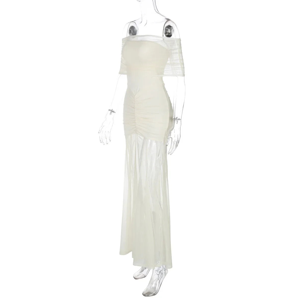 Isadora Off-Shoulder Mesh Maxi Dress