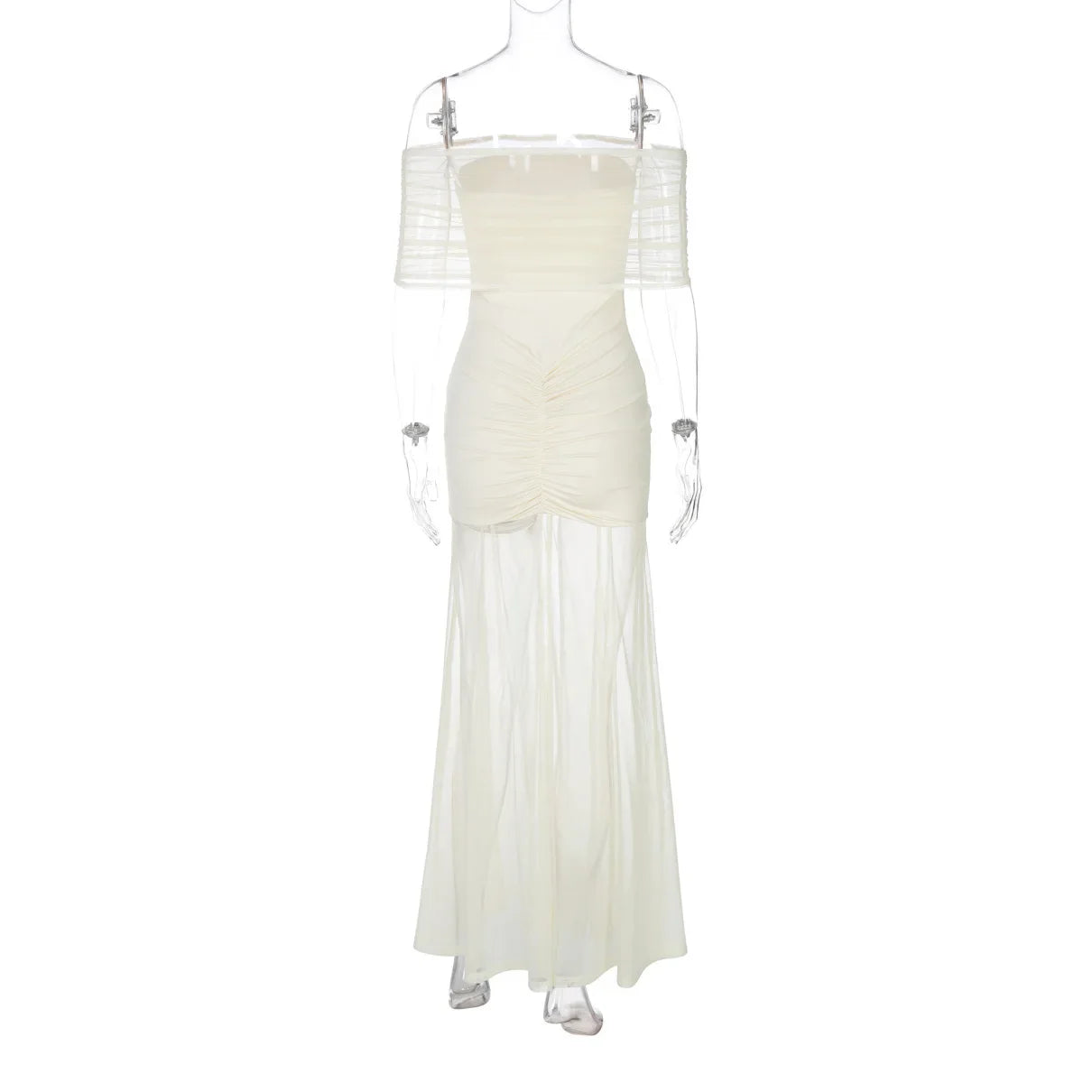 Isadora Off-Shoulder Mesh Maxi Dress