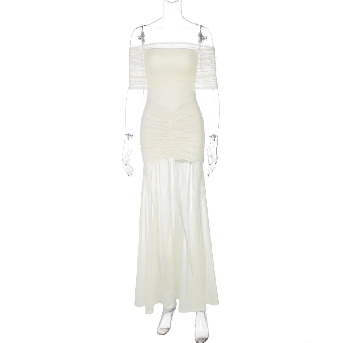 Isadora Off-Shoulder Mesh Maxi Dress