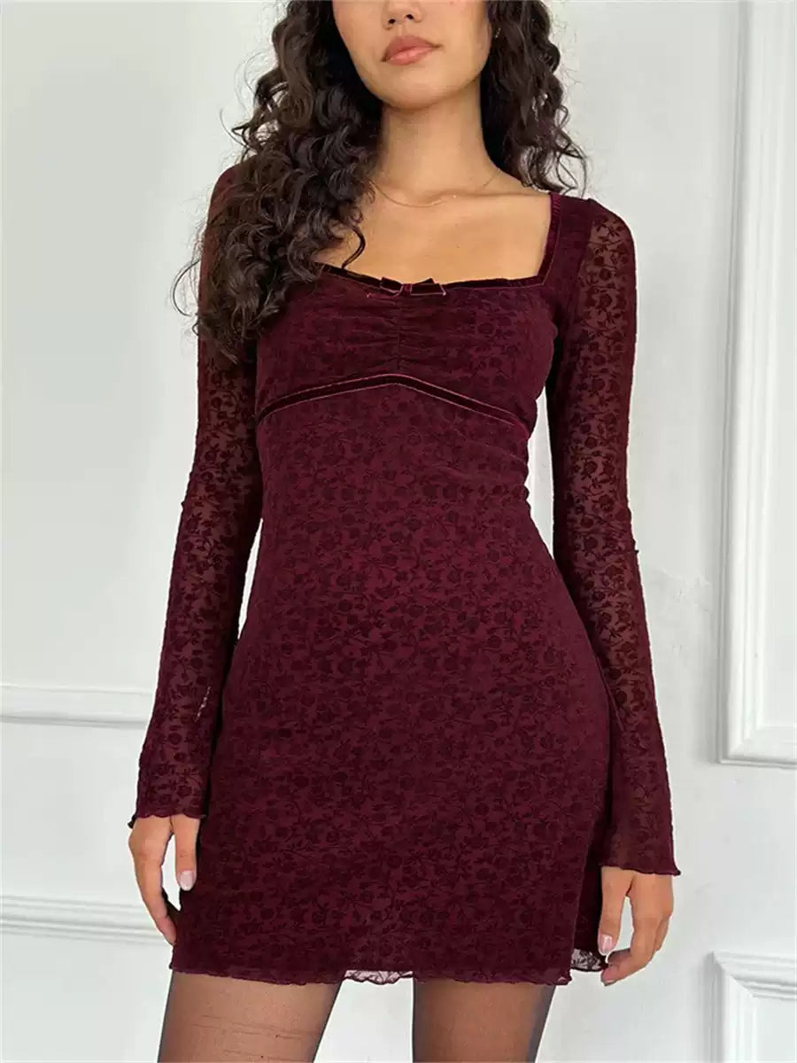 Vivienne Rose Lace Mini Dress