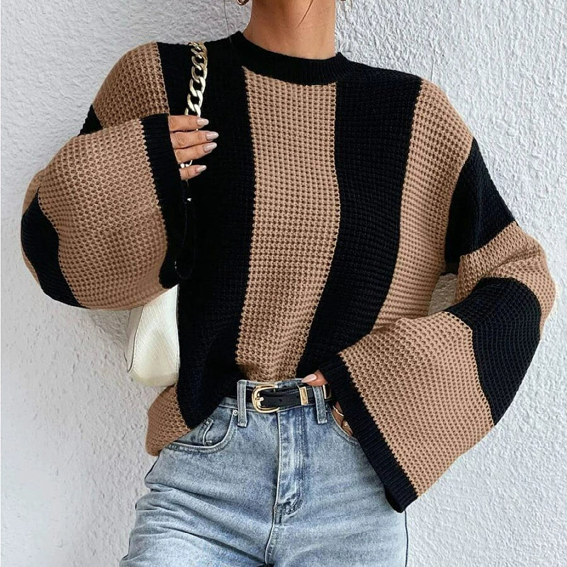 Downtown Stripe Waffle Knit Jumper