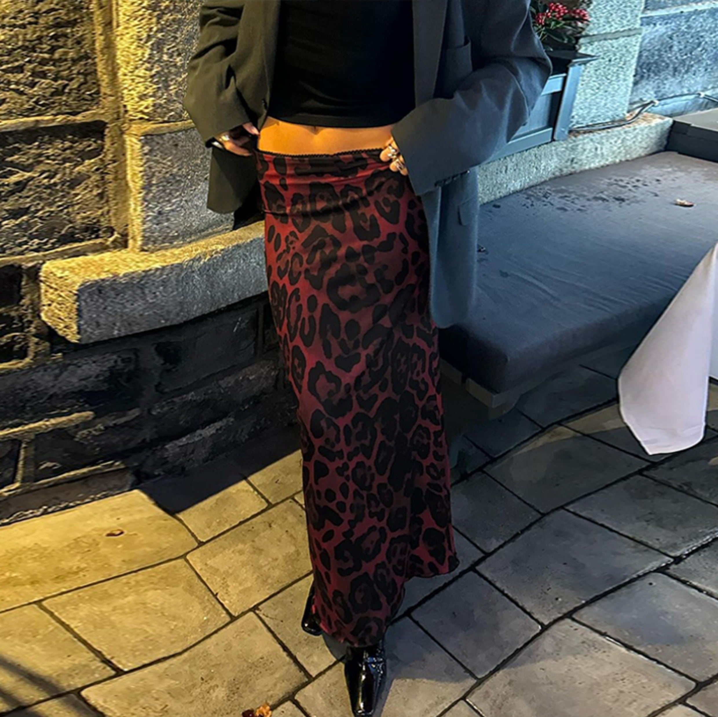Sasha Wildfire Satin Maxi Skirt