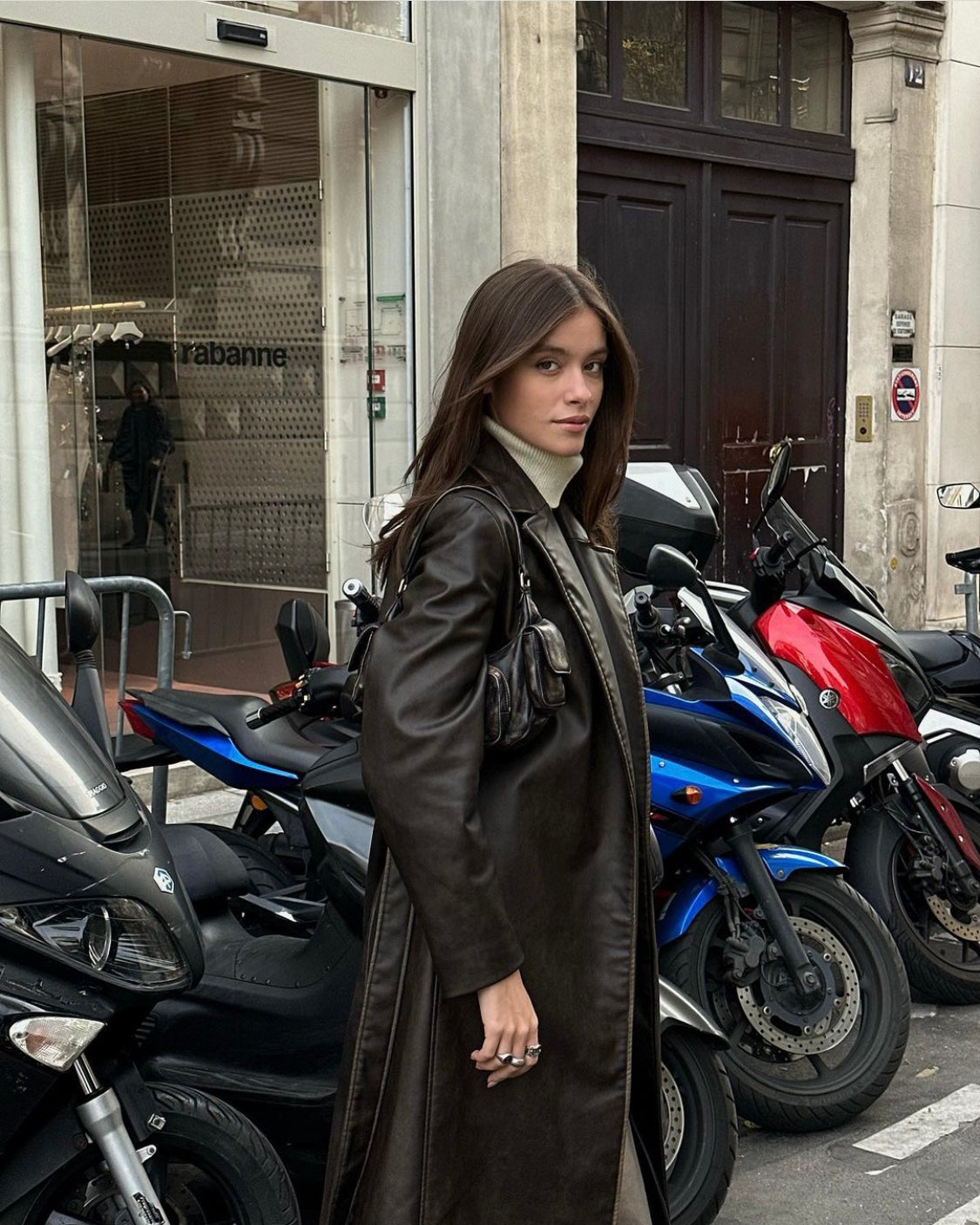 Marcelline Belted Leather Trench