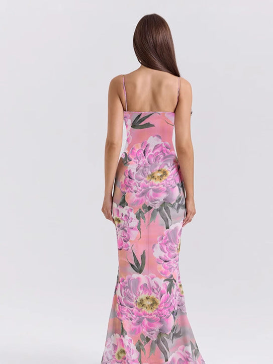 Valentina Sequin Floral Maxi Dress