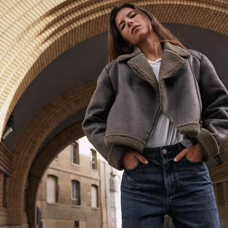 Rowyn Shearling Cropped Jacket