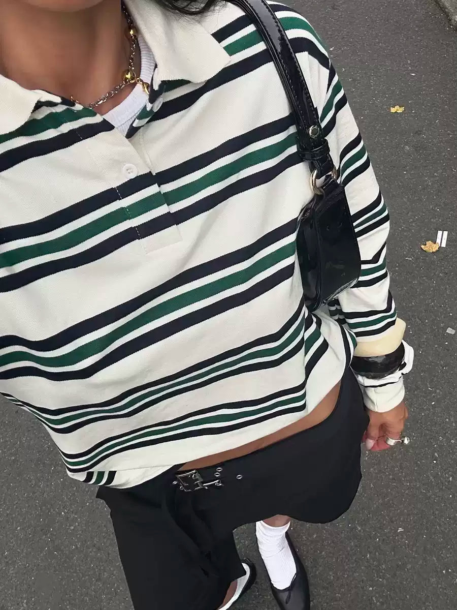 Lunette Striped Rugby Top