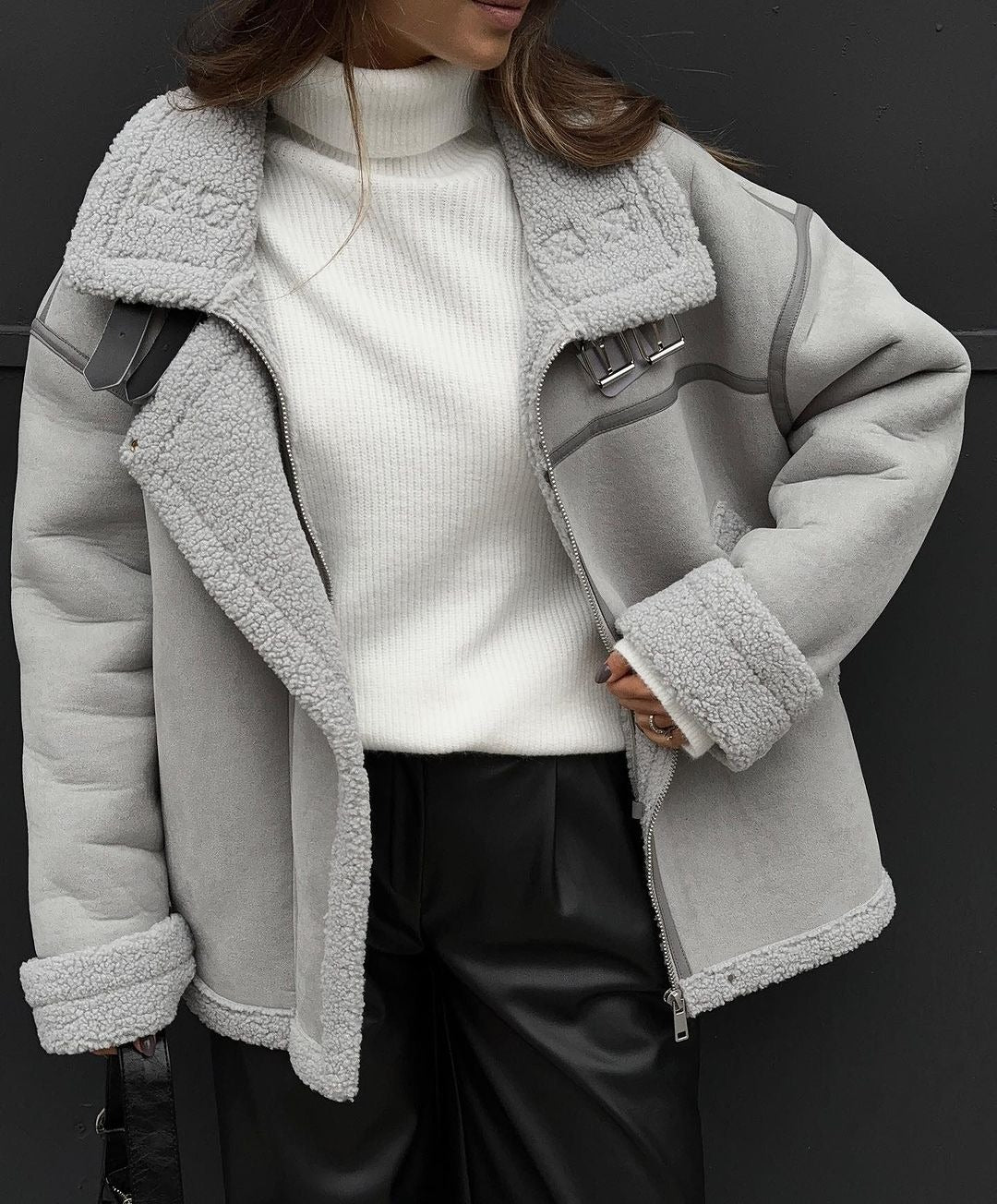 Sylvette Oversized Shearling Jacket