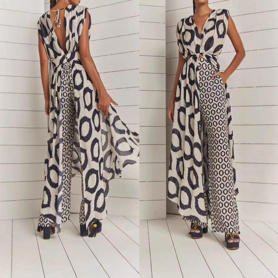 Indra Inkflow Asymmetric Maxi Dress