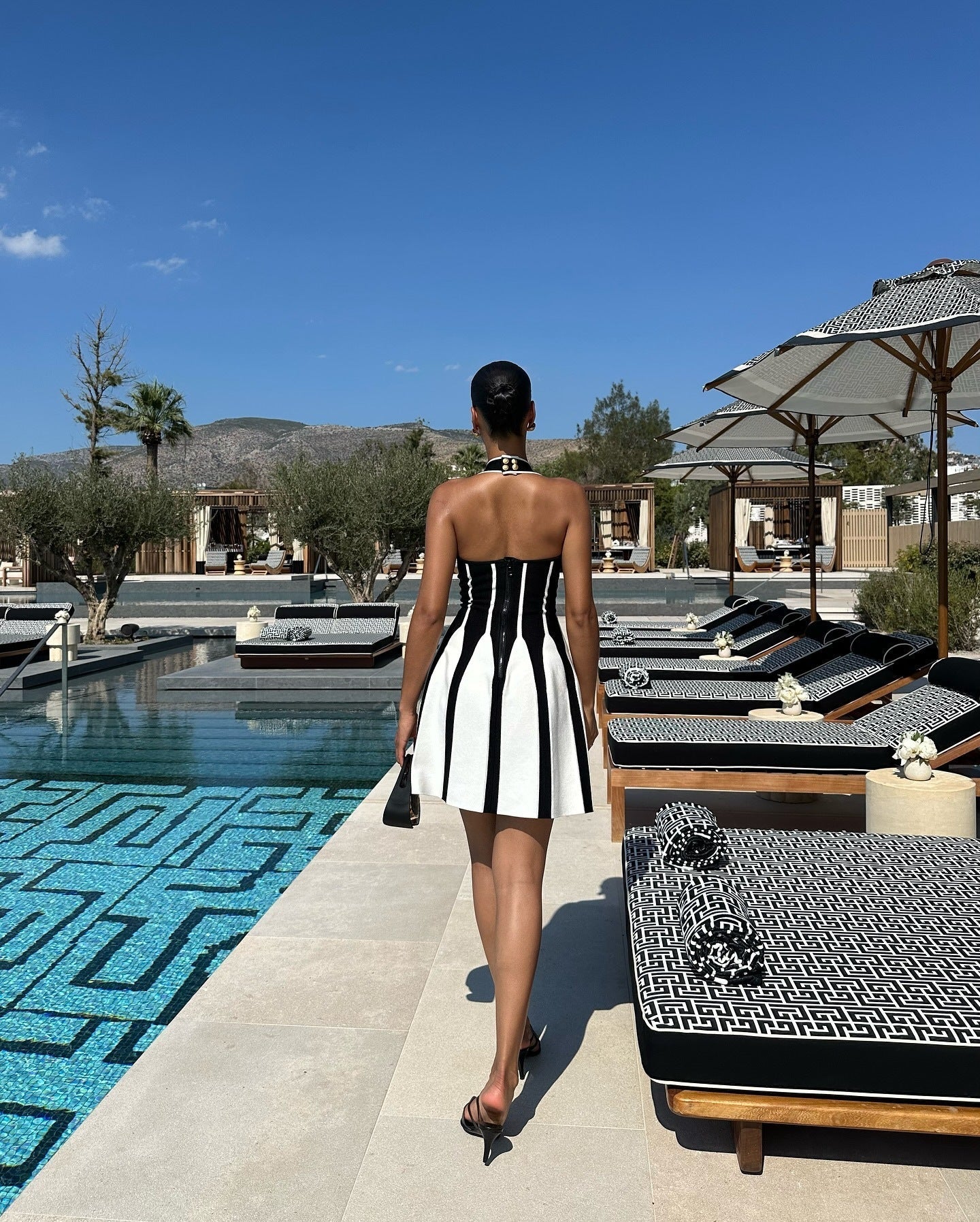 Monaco Hourglass Halter Mini Dress