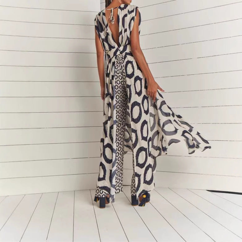 Indra Inkflow Asymmetric Maxi Dress