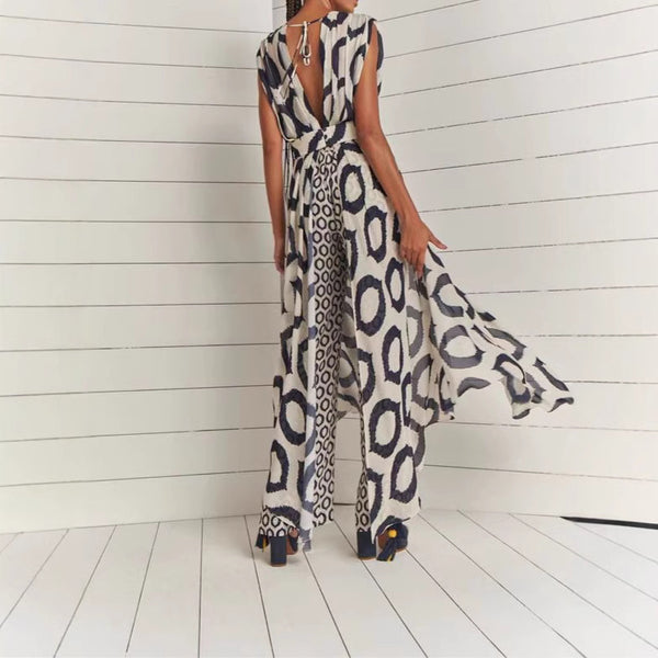 Indra Inkflow Asymmetric Maxi Dress
