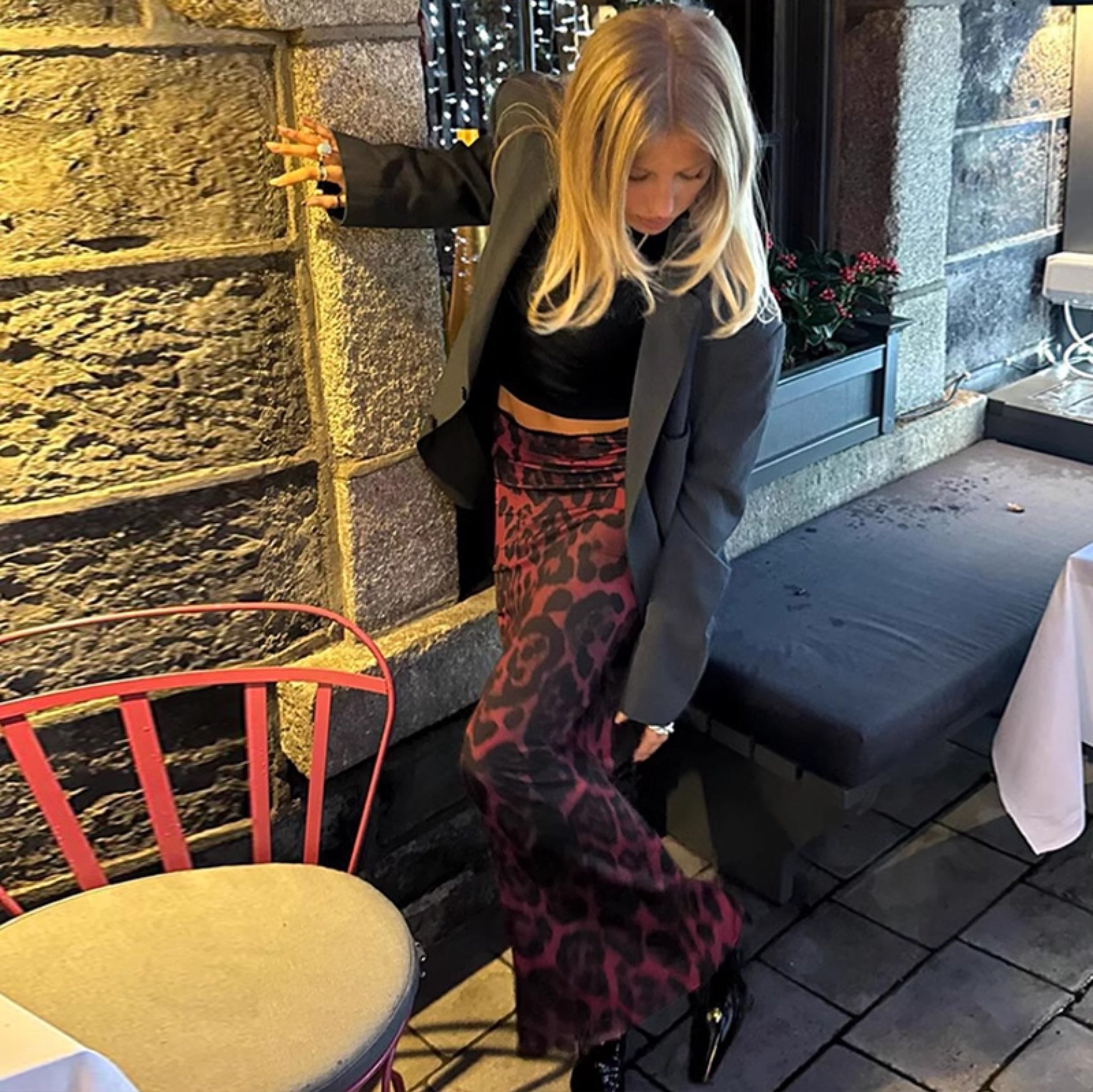 Sasha Wildfire Satin Maxi Skirt