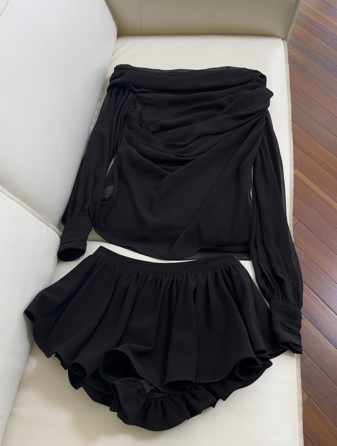 Crimson Hour Draped Mini Dress