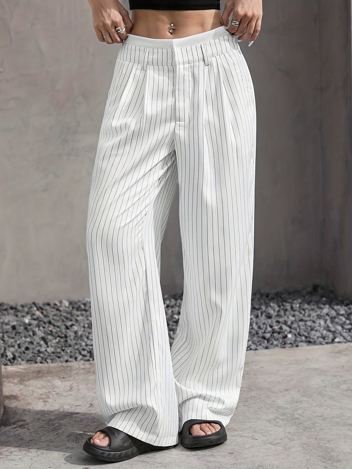 Stryx Pinstripe Wide-Leg Pants