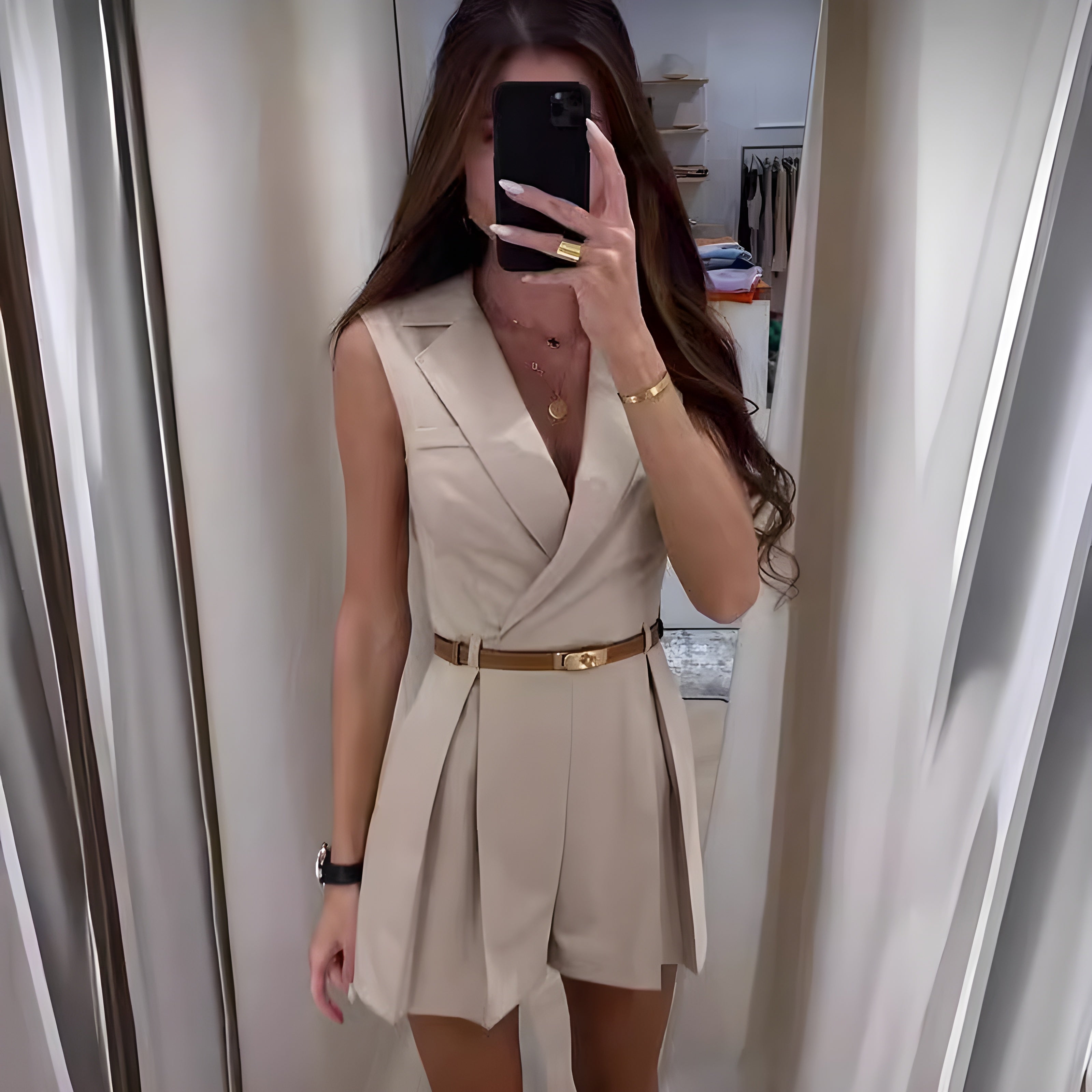 Power Mode Sleeveless Blazer Jumpsuit