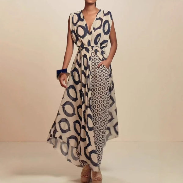 Indra Inkflow Asymmetric Maxi Dress