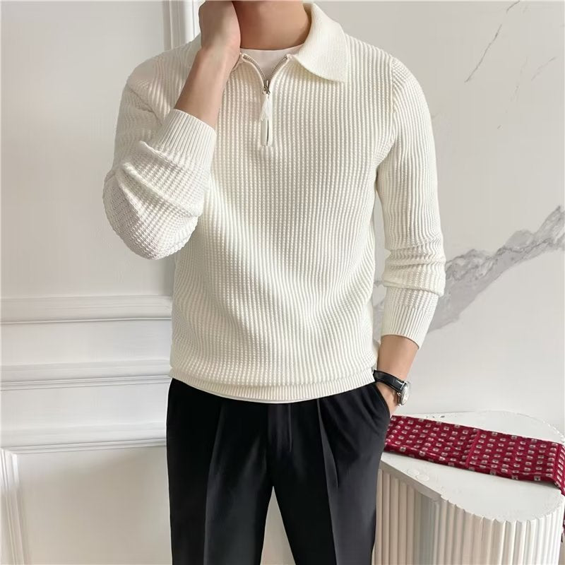 Oxford Ridge Half-Zip Sweater