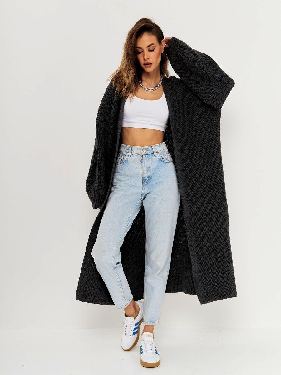 Women's Long Open-Front Knit Cardigan