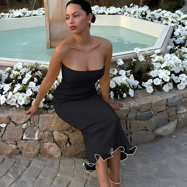 Aluna Strapless Midi Dress