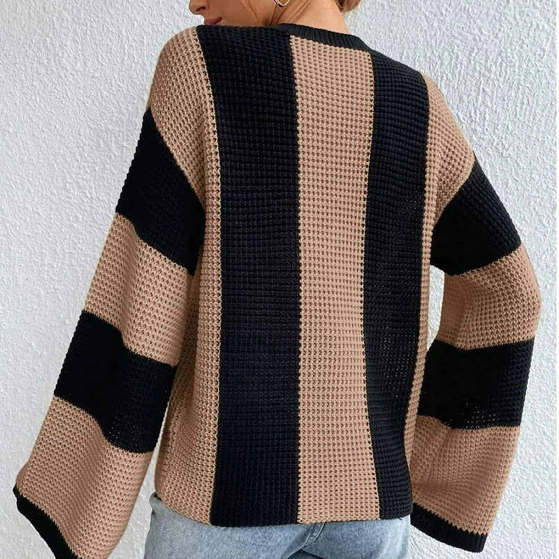 Downtown Stripe Waffle Knit Jumper